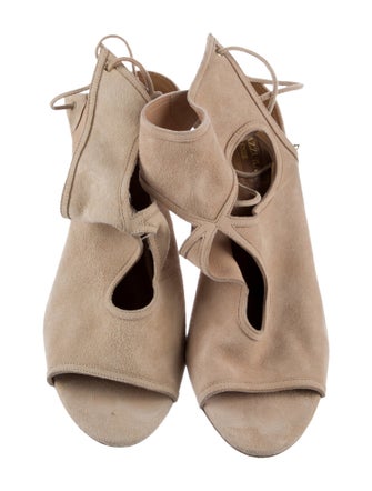 Aquazzura Suede T-Strap Sandals