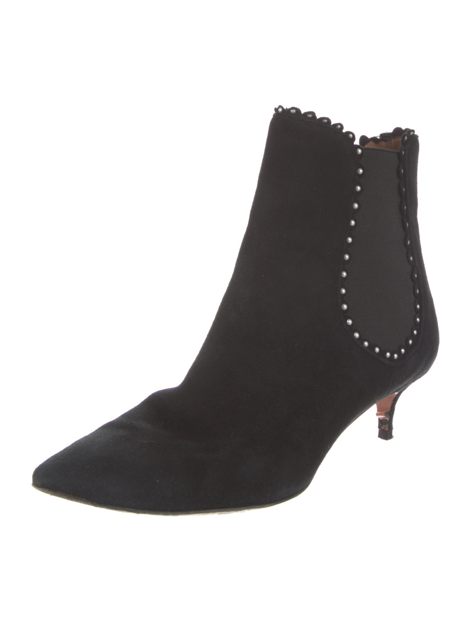 Aquazzura Suede Studded Accents Chelsea Boots