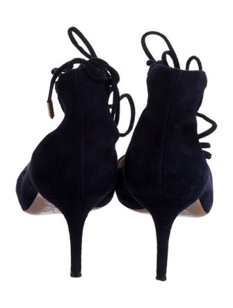 Aquazzura Suede T-Strap Pumps