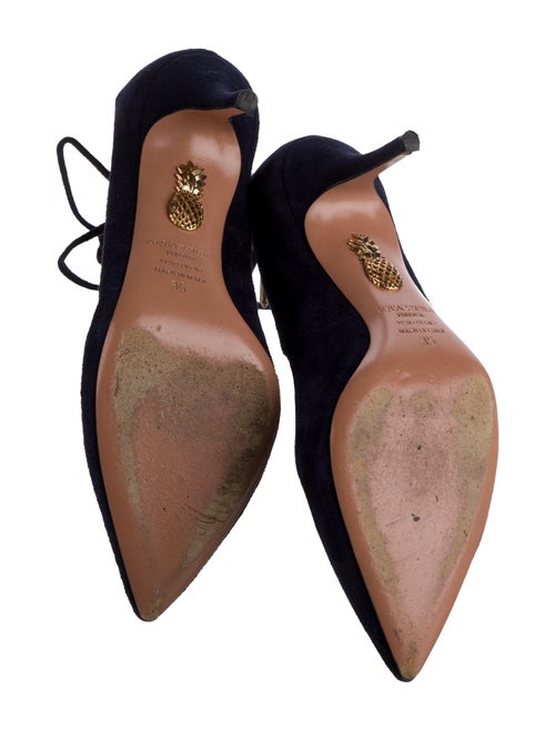 Aquazzura Suede T-Strap Pumps