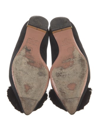 Aquazzura Suede Floral Print Flats