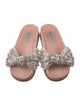 Aquazzura Satin Crystal Embellishments Slides