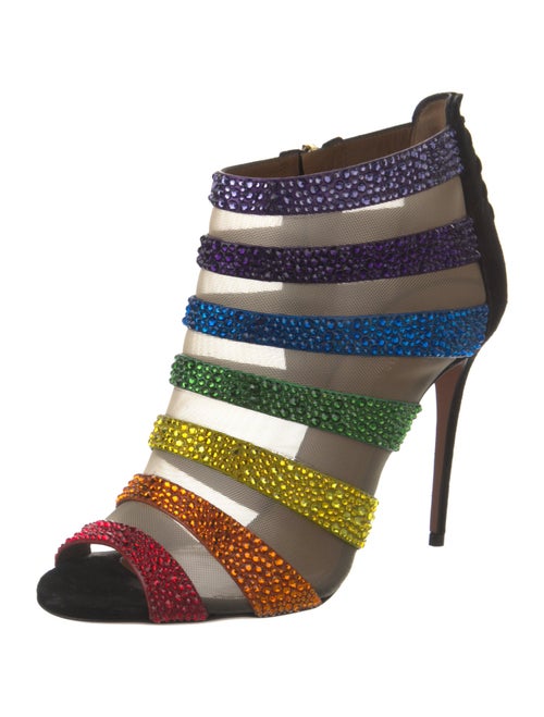 Aquazzura Mesh Colorblock Pattern Pumps