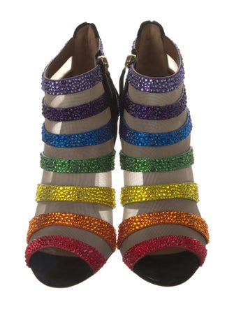 Aquazzura Mesh Colorblock Pattern Pumps