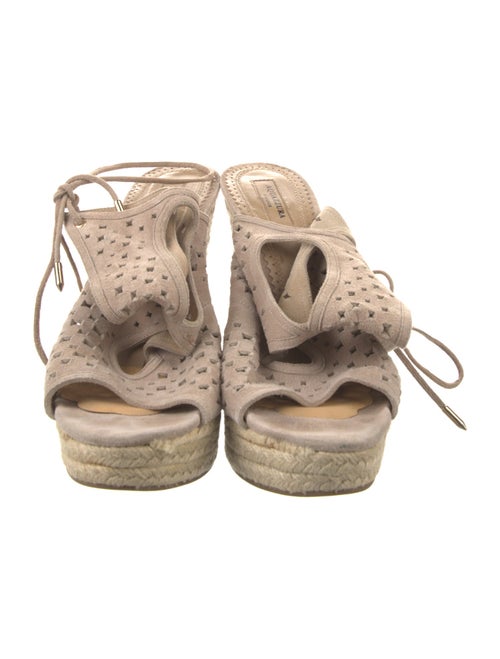 Aquazzura Suede Lasercut Accents Espadrilles
