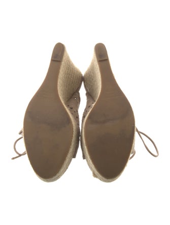 Aquazzura Suede Lasercut Accents Espadrilles