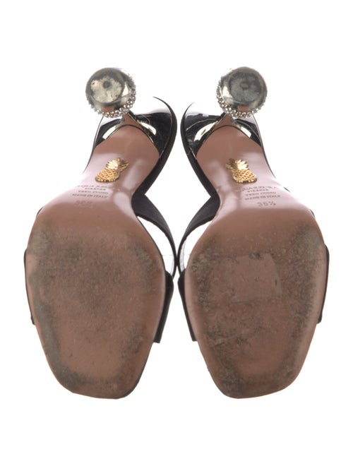 Aquazzura Satin Crystal Embellishments Slides