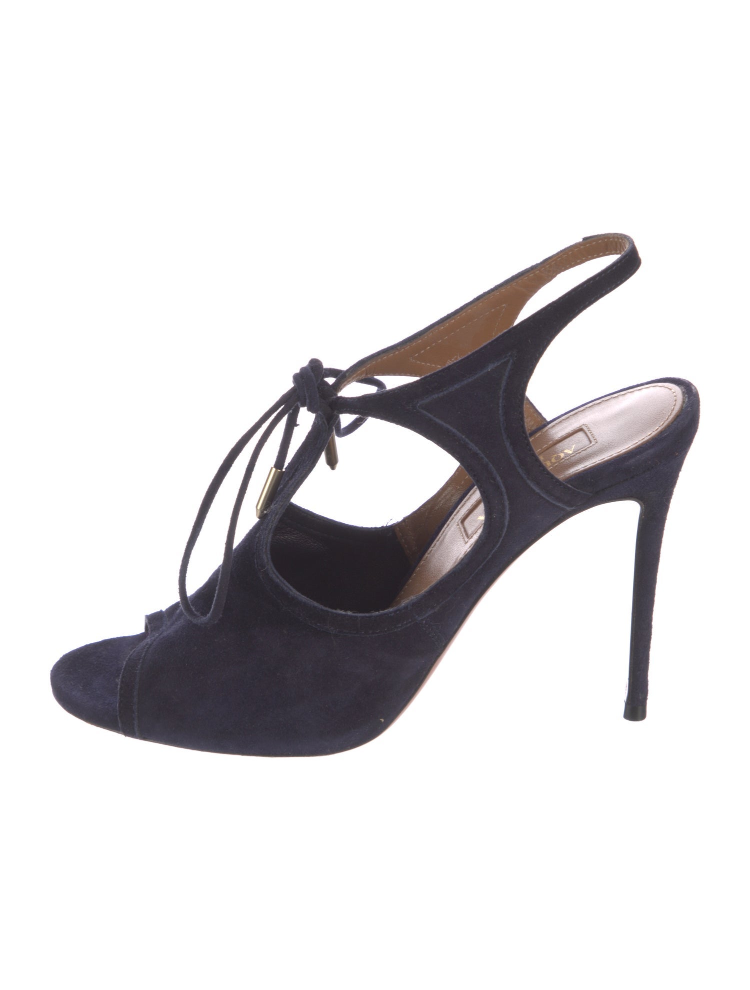 Aquazzura Suede T-Strap Pumps