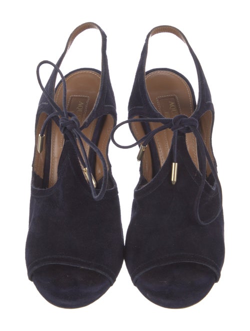Aquazzura Suede T-Strap Pumps