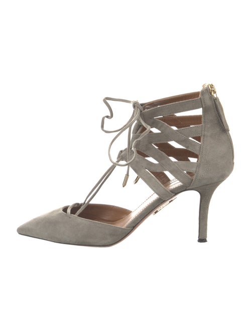 Aquazzura Suede T-Strap Pumps