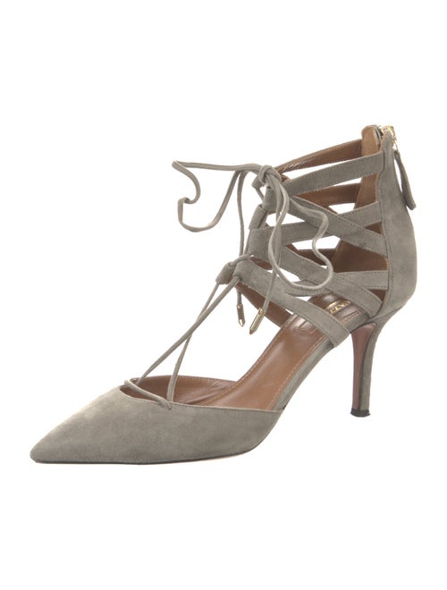 Aquazzura Suede T-Strap Pumps