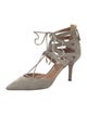 Aquazzura Suede T-Strap Pumps