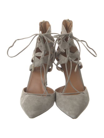 Aquazzura Suede T-Strap Pumps