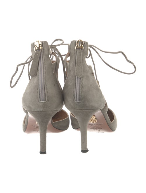Aquazzura Suede T-Strap Pumps