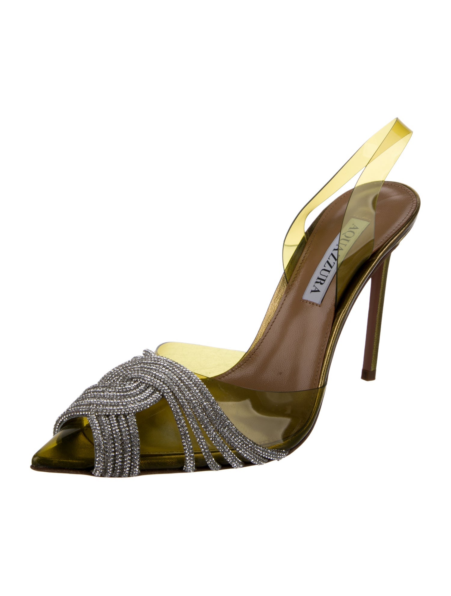 Aquazzura PVC Colorblock Pattern Slingback Pumps