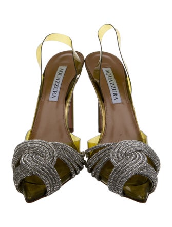 Aquazzura PVC Colorblock Pattern Slingback Pumps