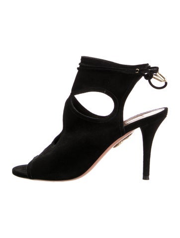 Aquazzura Sandals Suede Cutout Accent IT 36.5 | 6.5