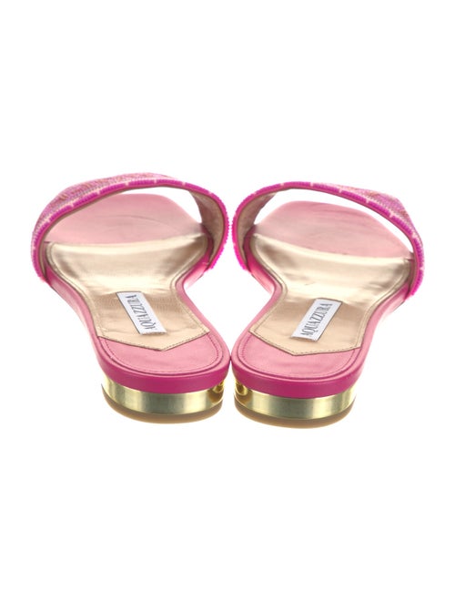 Aquazzura Leather Printed Slides