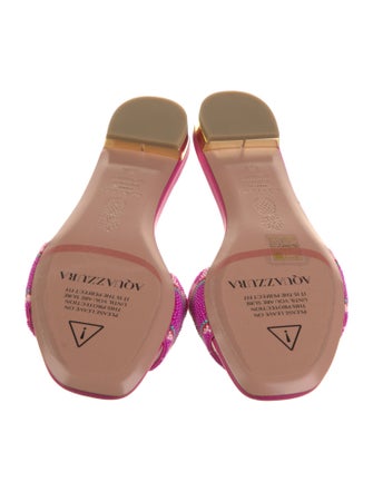 Aquazzura Leather Printed Slides