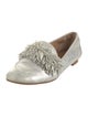 Aquazzura Suede Fringe Trim Accent Loafers