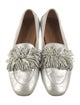 Aquazzura Suede Fringe Trim Accent Loafers