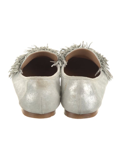 Aquazzura Suede Fringe Trim Accent Loafers
