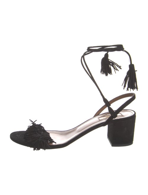 Aquazzura Suede Tassel Accents Sandals