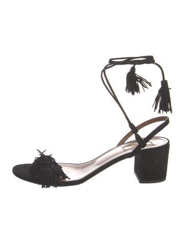 Aquazzura Sandals Suede Tassel Accents IT 40.5 | 10.5