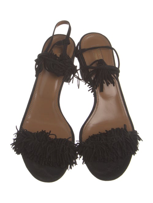 Aquazzura Suede Tassel Accents Sandals