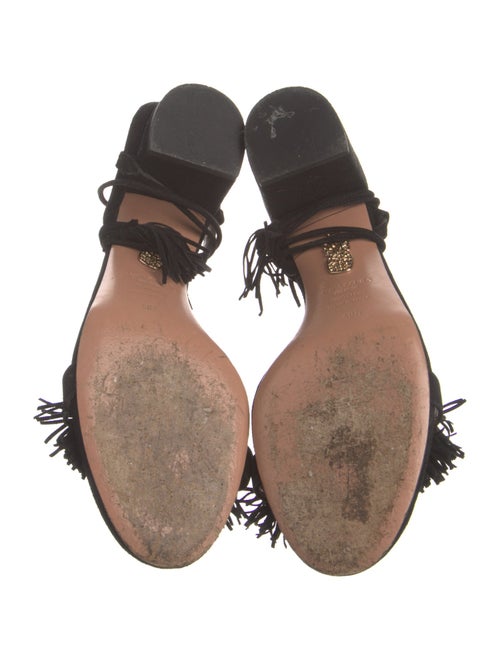Aquazzura Suede Tassel Accents Sandals