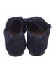 Aquazzura Suede Fringe Trim Accent Loafers