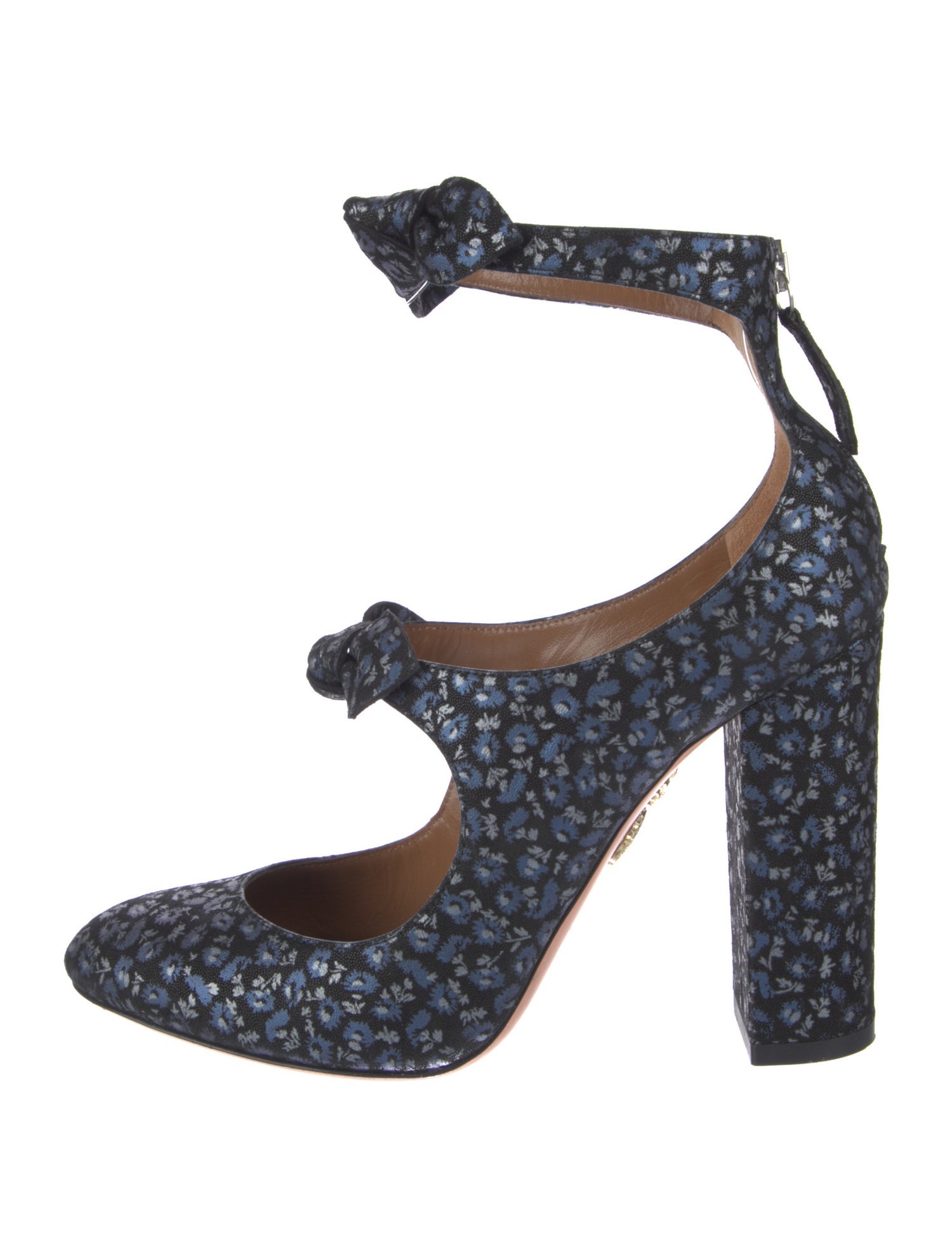 Aquazzura Printed Bow Accents Pumps