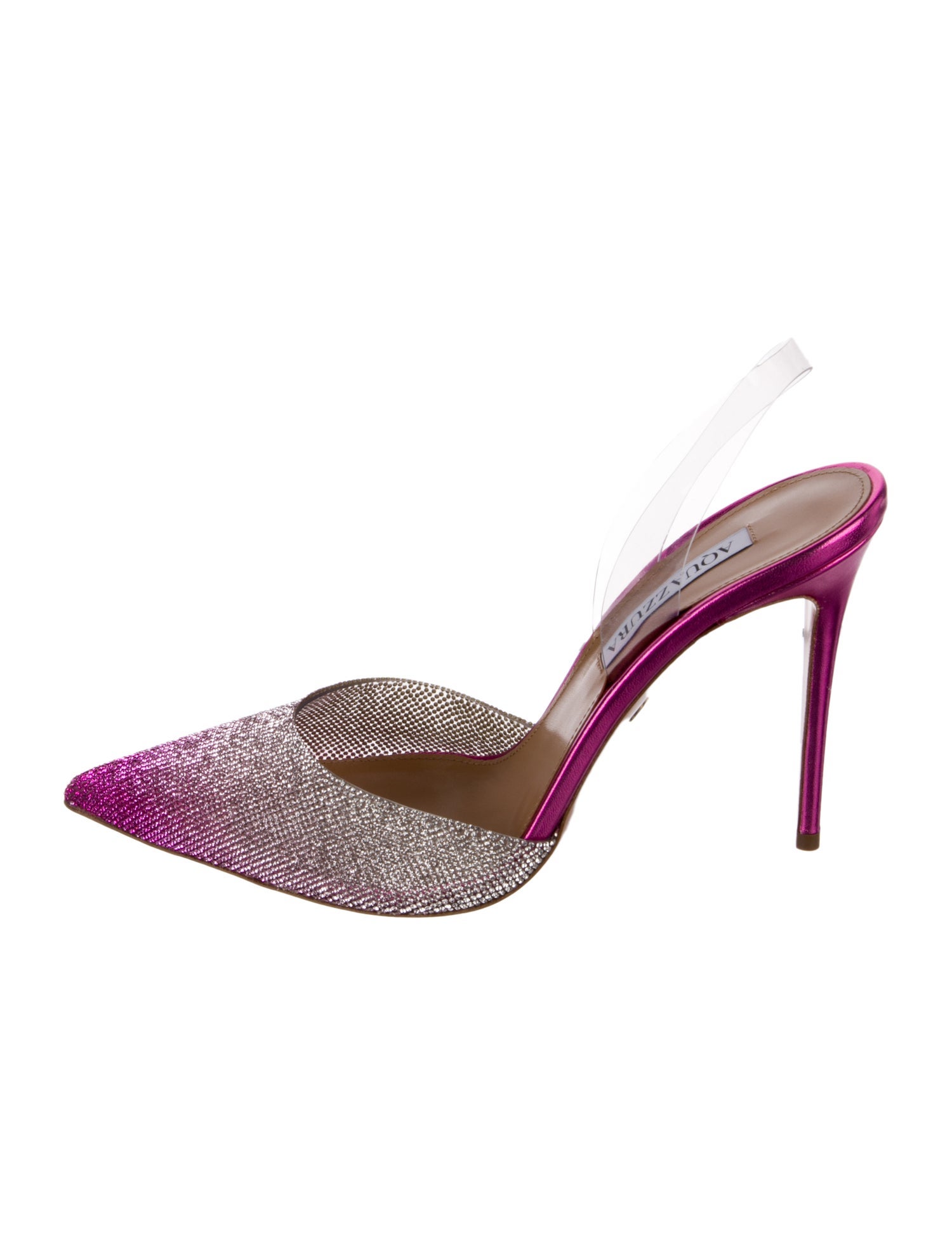 Aquazzura Crystal Crystal Embellishments Slingback Pumps
