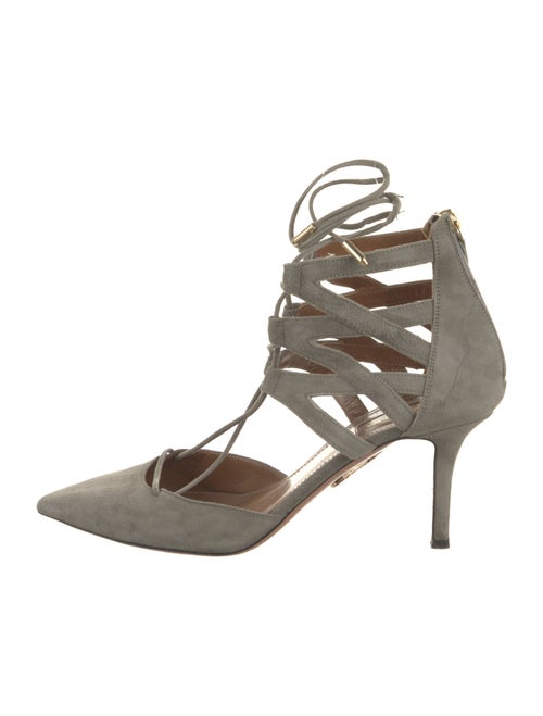 Aquazzura Suede T-Strap Pumps