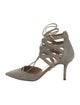 Aquazzura Suede T-Strap Pumps