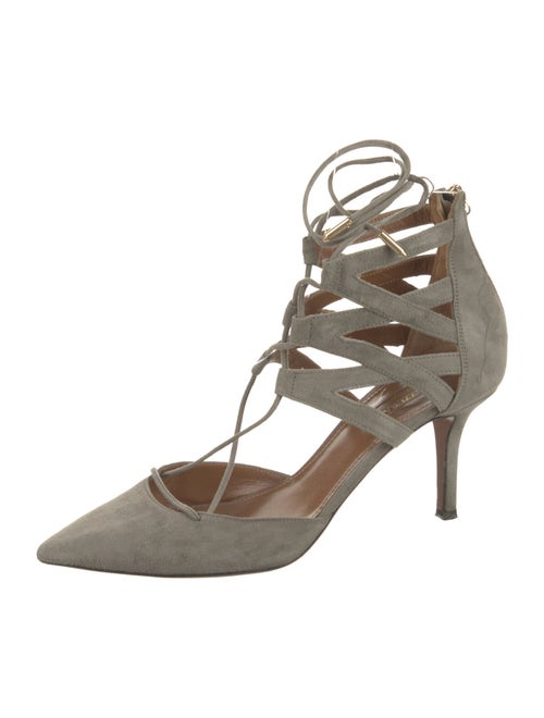 Aquazzura Suede T-Strap Pumps