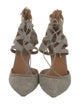 Aquazzura Suede T-Strap Pumps