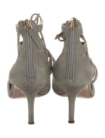 Aquazzura Suede T-Strap Pumps