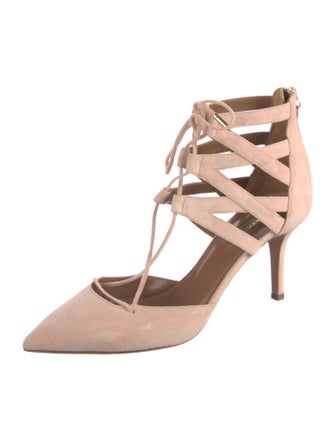 Aquazzura Suede T-Strap Pumps