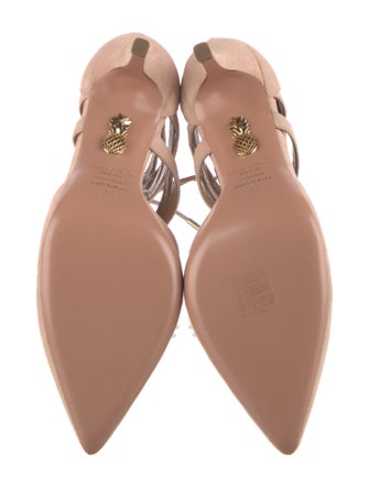 Aquazzura Suede T-Strap Pumps