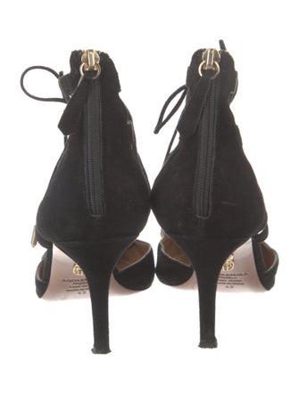 Aquazzura Suede T-Strap Pumps