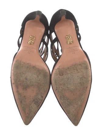 Aquazzura Suede T-Strap Pumps