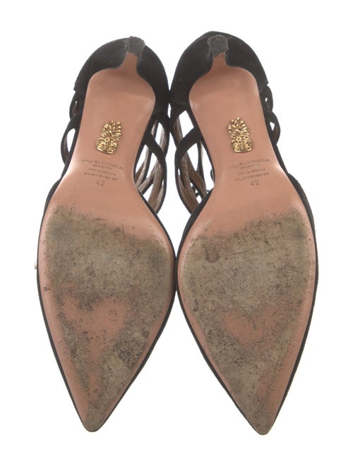 Aquazzura Suede T-Strap Pumps