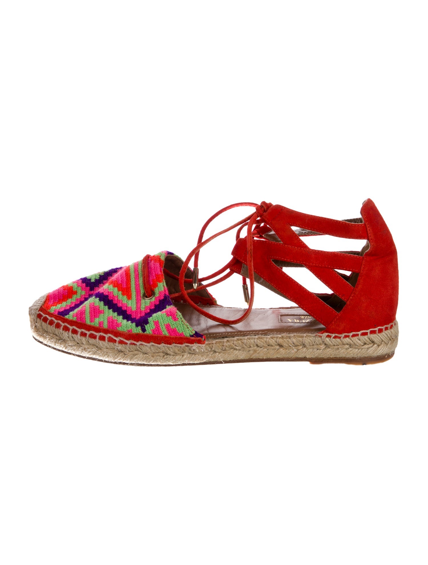 Aquazzura Suede Printed Espadrilles