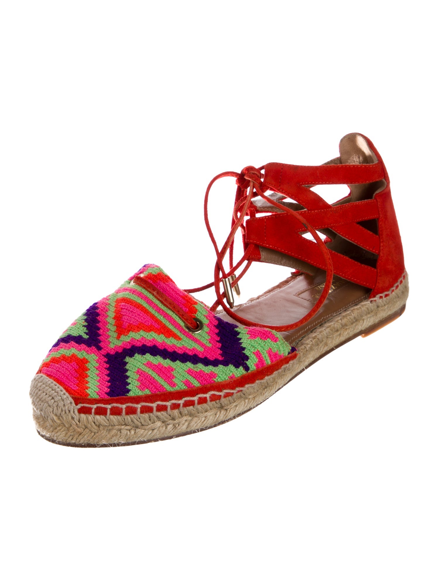 Aquazzura Suede Printed Espadrilles