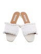 Aquazzura Straw Pom-Pom Embellishments Slides