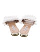 Aquazzura Straw Pom-Pom Embellishments Slides