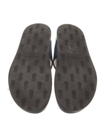 Aquazzura Velvet Feather Trim Slides