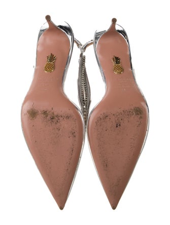 Aquazzura PVC Crystal Embellishments Slingback Pumps