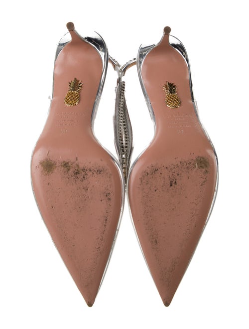 Aquazzura PVC Crystal Embellishments Slingback Pumps